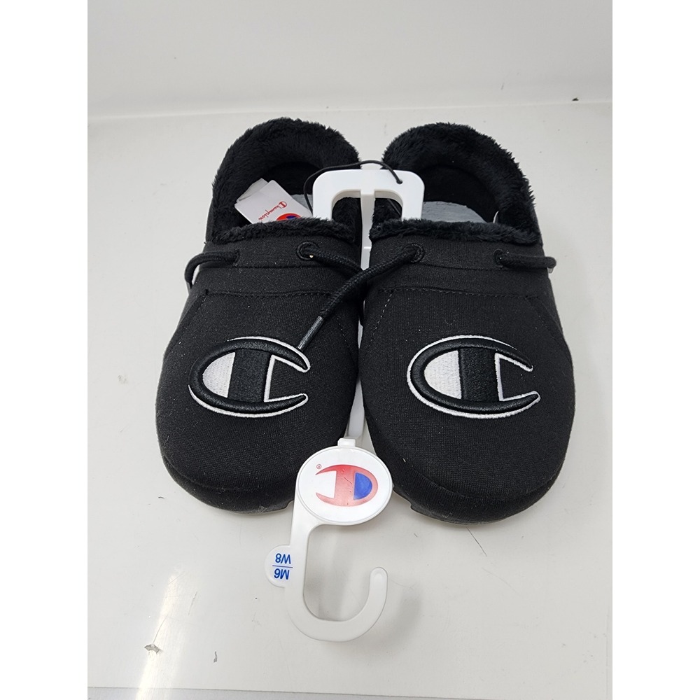 Champion Womens University 25 Slippers Black Size 8 Fits Mens Size 6